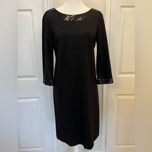 Ann Taylor Elegant Black Dress with Sequin Accents